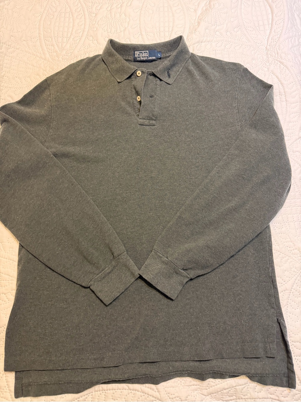 Polo by Ralph Lauren Long-Sleeve Polo Shirt - Slate Gray
